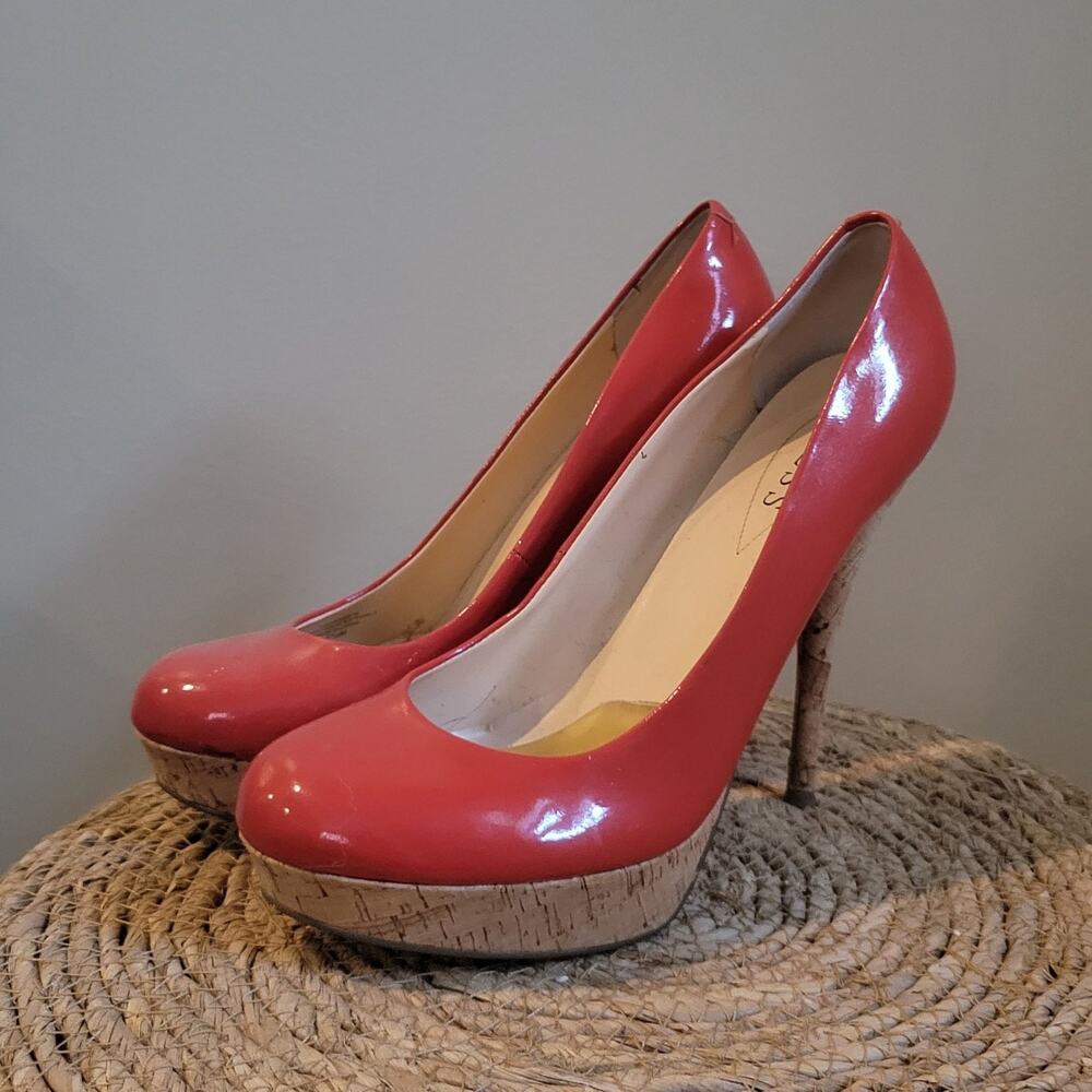 Guess Women's Coral Faux Leather Platform Heels Pumps 7.5 Pre-owned